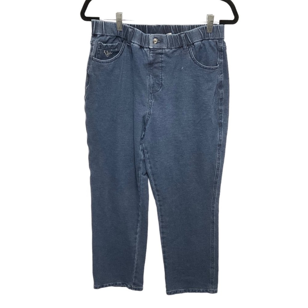 Dream Jeans By Quacker Factory Blue Size Med Short Pull On Style Pants